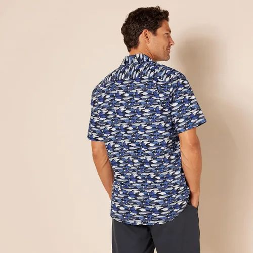 Vista 2 de Tienda Essentials - Camisa para hombre, manga corta, de ajuste regular, estampada