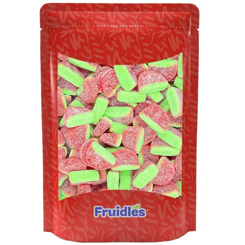 Vista 8 de Fruidles Gomitas de sandía en rodajas de caramelo, deliciosas gomitas con sabor a frutas recubiertas de azúcar (1 libra)