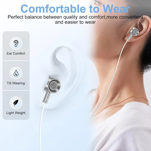 Vista 3 de Auriculares S25 Ultra USB C con cable para Samsung Galaxy S25 S24 S23 A16 A26 A36 A56, USB tipo C con micrófono, auriculares USBC para Google Pixel