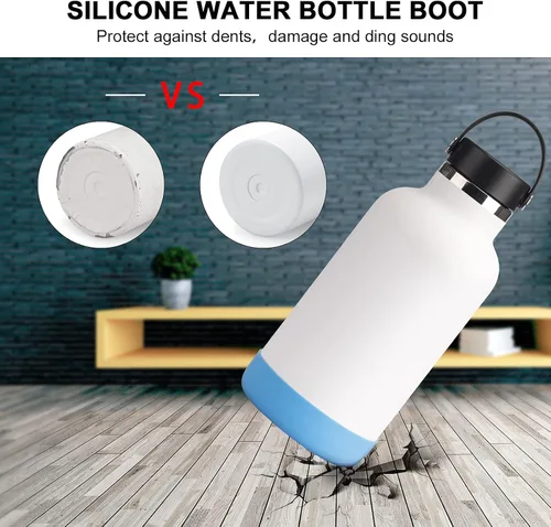 Vista 3 de koodee Funda protectora de silicona para Hydro Flask de 12 onzas, accesorios para botellas de agua deportivas, funda inferior antideslizante