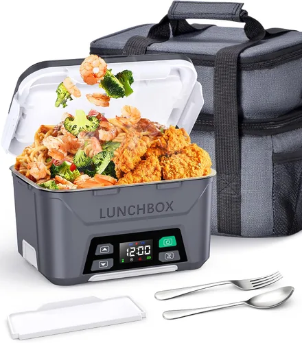 Vista 10 de Docusvect - Fiambrera eléctrica inalámbrica para adultos, 1.3 L, con calefacción 20,000mAh Heated Lunch Box Cordless for Men, 2H Heat+1H