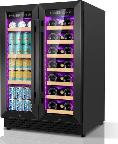 Vista 14 de Mini enfriador de vino de 8 botellas, refrigerador de bebidas con enfriamiento rápido, gabinete de vino termoeléctrico bodega para mujeres, hombres
