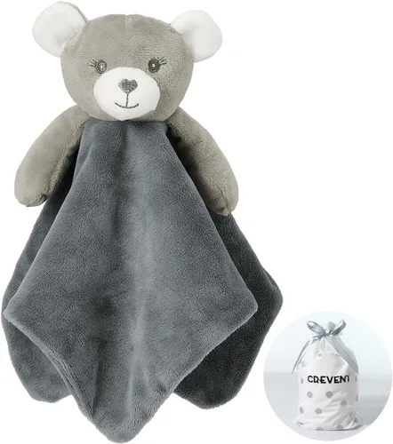 Vista 36 de CREVENT Manta de seguridad facial de animales de felpa suave para niños y niñas, gran regalo para cumpleaños, baby shower (perro azul + etiqueta)