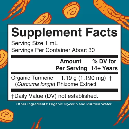 Vista 2 de MaryRuth Organics Extracto líquido de cúrcuma orgánica, sin azúcar, orgánico por la USDA, suplemento de cúrcuma orgánica, sin OMG, sin gluten