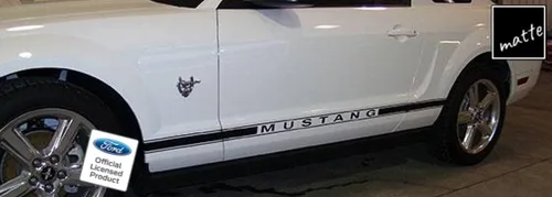 Vista 3 de Adhesivos de rayas laterales para puerta de panel basculante para Ford Mustang Negro (brillo) - RH - CB