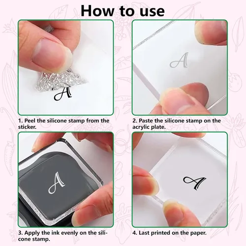 Vista 3 de CRASPIRE Sellos de goma transparente con letras y números, alfabeto A-Z, inicial, sellos de silicona transparente para diario, tarjetas, hacer