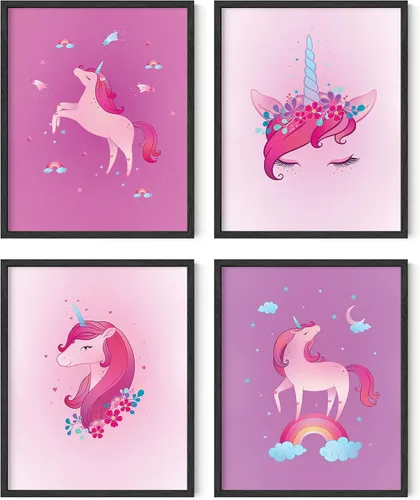 Vista 17 de Haus and Hues - Juego de 4 impresiones artísticas de animales para guardería, decoración de pared para niños y niñas, decoración de habitación
