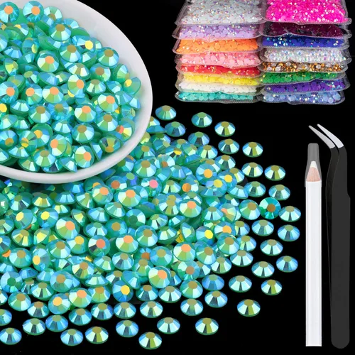Vista 35 de 5000 piezas de 2mm de strass de resina a granel, strass de gel negros con parte posterior plana y redonda para embellecer sin termoadhesión, gemas