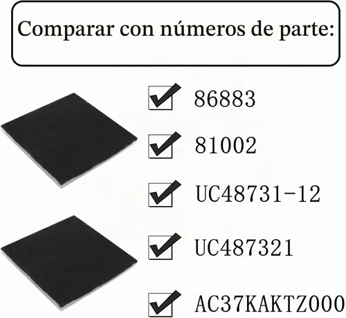 Vista 4 de Paquete de 4 filtros de espuma CF-1 compatibles con los modelos Kenmore Sears Progressive, Progressive y Whispertone, Panasonic