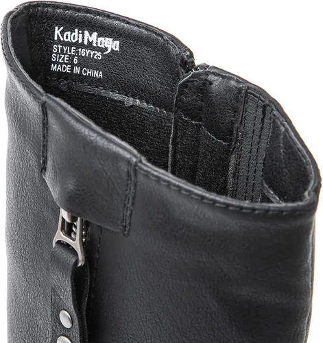 Vista 5 de GLOBALWIN Botas altas hasta la rodilla para mujer, botas de equitación cómodas para mujer, tacón bajo