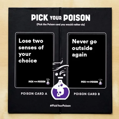 Vista 7 de Juego de fiesta Pick Your Poison + Set de expansión familiar - El juego de cartas “¿Qué preferirías hacer?” para fiestas de regalos blancos, regalos