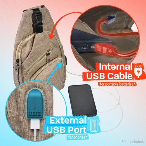 Vista 25 de Nupouch Mochila cruzada antirrobo, carga USB, mochila ligera para viajes, senderismo, todos los días