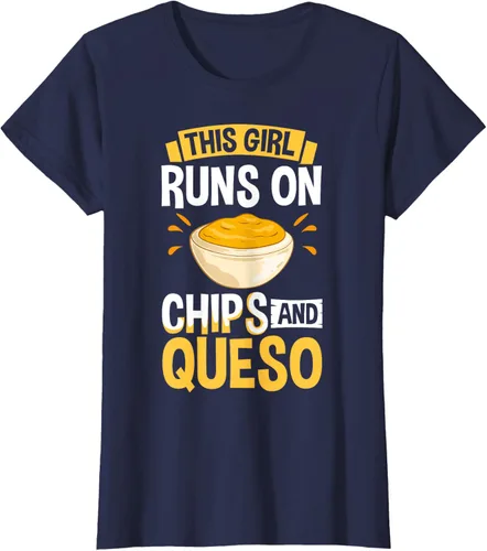 Vista 23 de Queso Dip Camiseta Chile con Queso Salsa Mexican Chips Chile con Queso, Negro, S