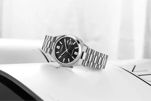 Vista 4 de Citizen Tsuyosa - Reloj deportivo automático de lujo para hombre Esfera negra