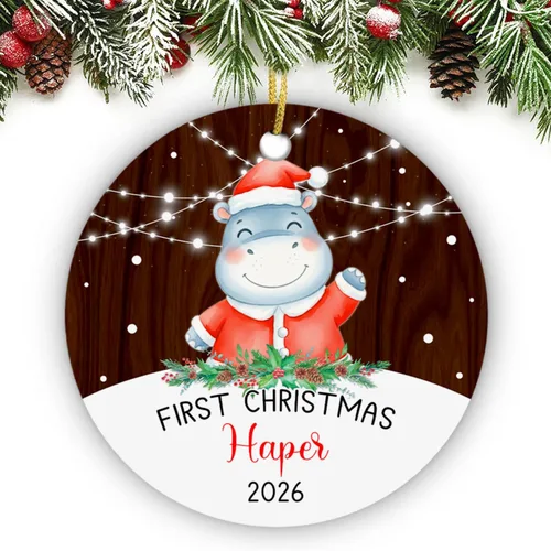 Vista 24 de Adorno de conejito de bebé, adorno personalizado con nombre y año para recién nacido 2026, decoración de conejo de Navidad personalizada, regalo