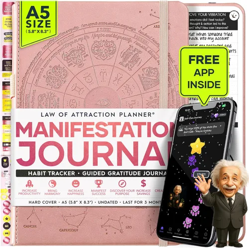 Vista 13 de Agenda de objetivos y para la vida de la ley de atracción, 90 días para crear la vida de tus sueños, diario de gratitud, agenda para el éxito
