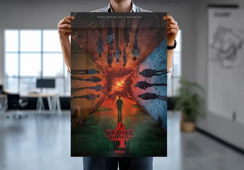Vista 7 de Stranger Things 4 - Póster impreso para programa de televisión (estilo regular, temporada 4) (tamaño: 24 x 36 pulgadas) (póster laminado)