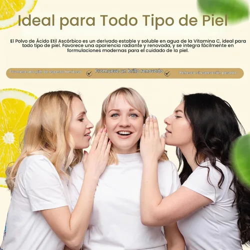 Vista 5 de Polvo de ácido ascórbico etílico y derivado estable de vitamina C que ayuda a absorber la vitamina C para la piel, mejorar el brillo de la piel
