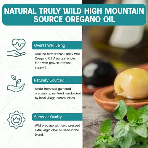 Vista 5 de PURELY WILD Extra Power - Gotas líquidas de aceite de orégano – Fórmula mediterránea cosechada silvestre del Dr. Cass Ingram – Vulgare de Origanum