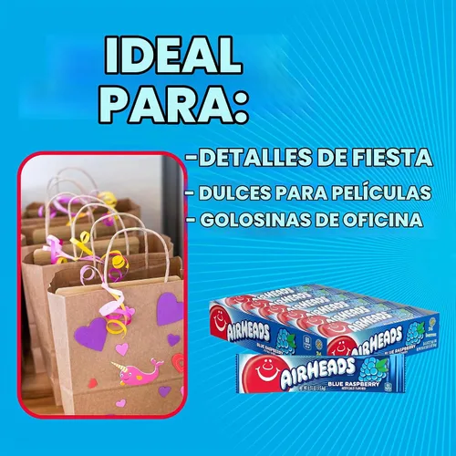 Vista 6 de Airheads Bares, 0.55 onza (Pack de 36) Caramelos Taffy a granel envueltos individualmente, con sabor artificial