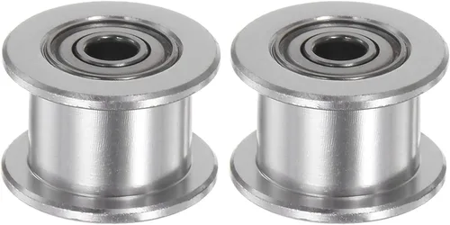 Vista 13 de HARFINGTON 2 piezas 2GT Polea tensora de 0.118 in de diámetro de 0.512 in de diámetro. Correa dentada de aluminio sin dientes para cinturón de 0.236