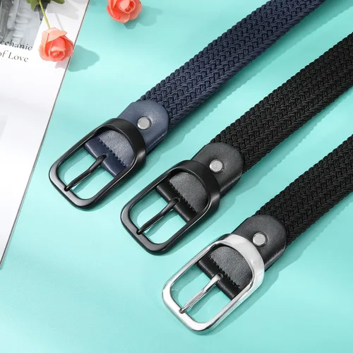 Vista 7 de AWAYTR Cinturón elástico trenzado para mujer - Cinturón de tela tejida elástica para mujer para jeans