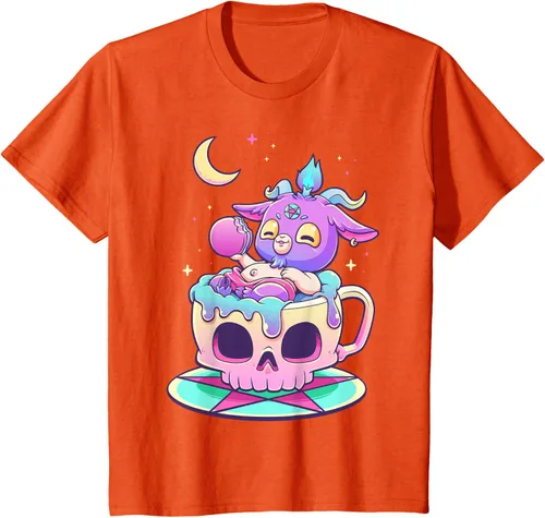 Vista 74 de Kawaii Pastel Goth Cute espeluznante Pentáculo Baphomet - Camiseta de cabra, Negro