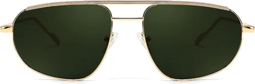 Vista 3 de FEISEDY Gafas de sol estilo aviador retro de moda para mujeres y hombres, de los años 90, pequeñas gafas vintage con estilo de metal dorado ovaladas