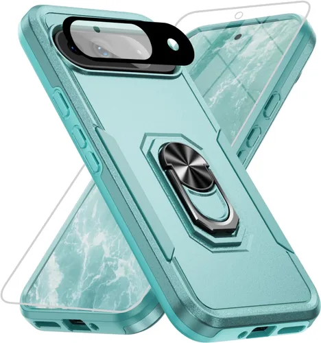 Vista 28 de Funda para Google Pixel 9 Pro XL [protección contra caídas de grado militar de 15 pies] con protector de pantalla y protector de lente, resistente a