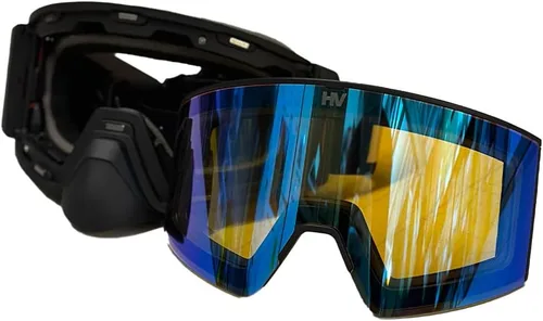 Vista 6 de HeatWave Gafas de nieve con calefacción, batería eléctrica para actividades invernales, lente antiniebla doble para moto de nieve, esquí, snowboard