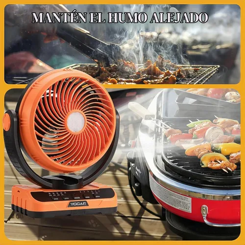 Vista 2 de Raddy Ventilador de camping recargable CF5 40000mAh LED luz gancho