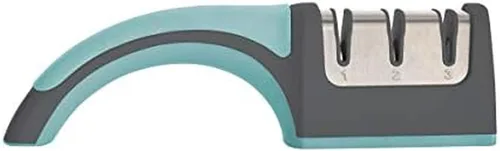 Vista 9 de Farberware EdgeKeeper - Afilador de cuchillos de 2 etapas con ranura dentada, varillas de afilar de cerámica, base antideslizante, diseño de mesa