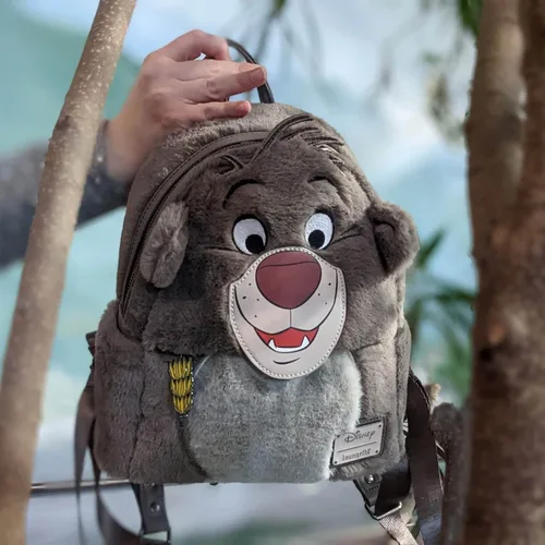 Vista 3 de Loungefly Jungle Book Baloo Bear Cosplay - Bolso de hombro con doble correa, Gris