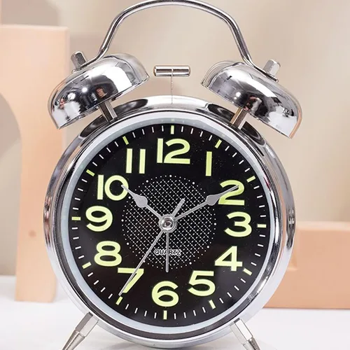Vista 6 de Reloj despertador antiguo vintage silencioso de 3 pulgadas