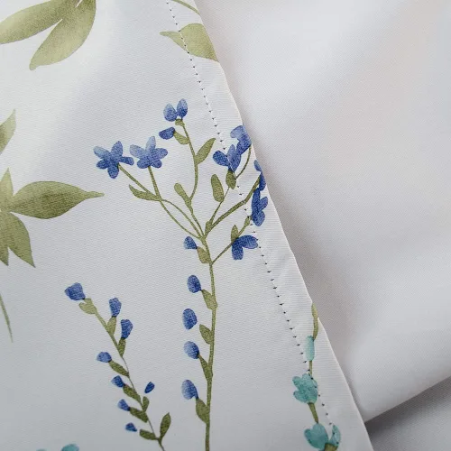 Vista 9 de Linentalks Juego de 2 paneles de cortinas opacas florales de 63 pulgadas de largo, cortinas opacas cortas con aislamiento térmico para sala