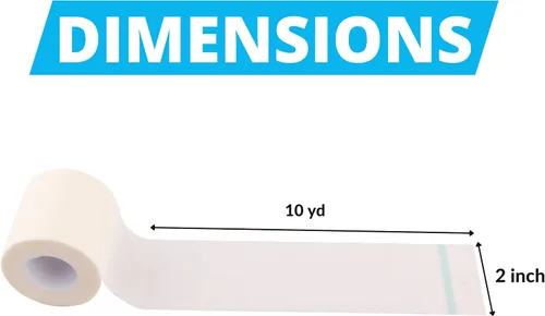 Vista 2 de Paquete a granel de cinta médica microporosa, rollos autoadhesivos hipoalergénicos de 10 yardas, vendaje elástico flexible y transpirable, 2