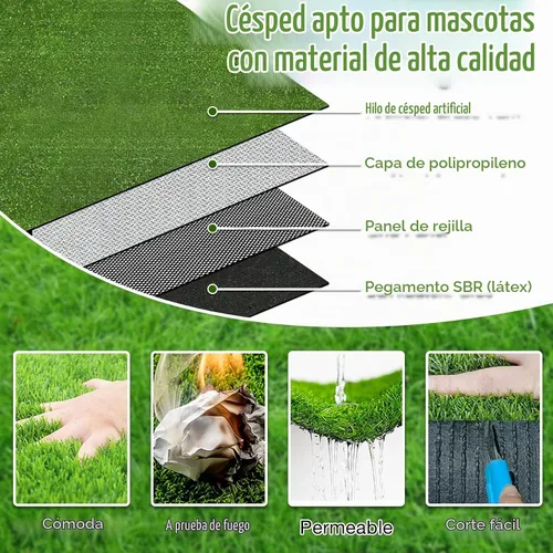 Vista 4 de GLOBREEN Almohadilla de césped para perro, tamaño grande - 2 pies x 6 pies, césped de entrenamiento sanitario para perros, césped artificial