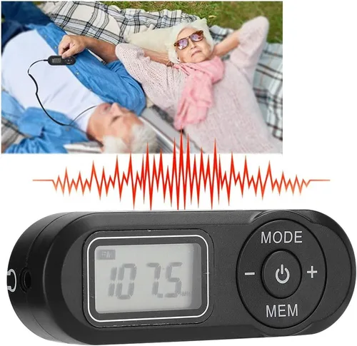 Vista 2 de LJCM Radio FM portátil negra, DSP 1.1 pulgadas LCD Digital FM Radio reproductor de música con auriculares para caminar, trotar, hacer ejercicio