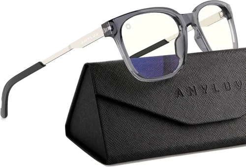 Vista 22 de ANYLUV Blue Light Glasses for Men, Lightweight Computer Gaming Glasses, Stylish Anti Eyestrain Blue Light Blocking Men