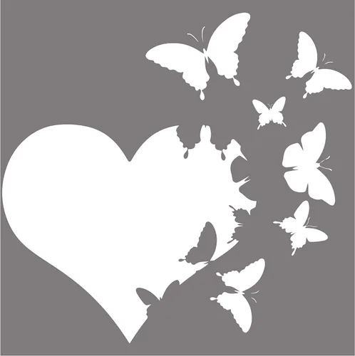 Vista 5 de JMM Industries - Pegatina de vinilo troquelada para parachoques de coche, diseño de corazón con mariposas voladoras, 6 pulgadas, calidad premium