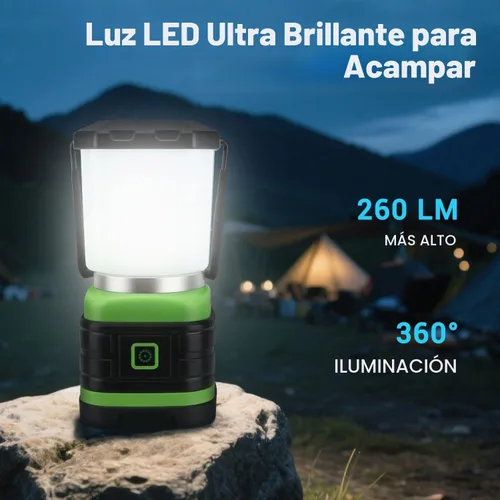Vista 3 de EXTRASTAR Linterna de campamento, linternas para cortes de energía, 2 modos de flash, 260 lúmenes máximos, equipo de campamento alimentado por