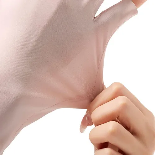 Vista 2 de Guantes sin dedos para mujer, guantes de verano con protección UV, guantes sedosos de hielo fresco, guantes de conducción unisex
