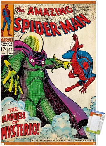 Vista 12 de Marvel Comics Spider-Man - Póster de pared Amazing Spider-Man #66, 22.4 pulgadas de largo x 14.7 pulgadas de ancho, versión enmarcada de madera