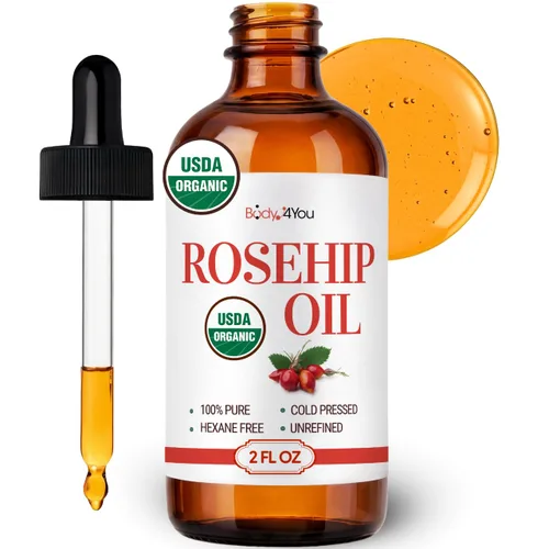 Vista 10 de BodyJ4You Aceite de rosa mosqueta para rostro - 100% puro natural USDA orgánico prensado en frío - Hidratante para piel, cabello, uñas, tratamiento