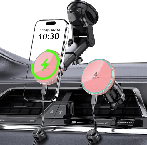 Vista 10 de Soporte magnético para teléfono Mag-Safe Car Mount Charger Dash parabrisas