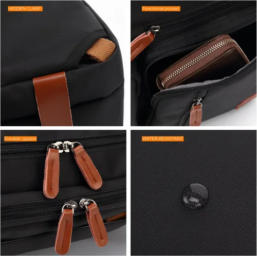 Vista 6 de CoolBELL Mochila convertible tipo mensajero, bolsa de hombro, funda para laptop, bolso de mano, maletín de negocios, mochila de viaje