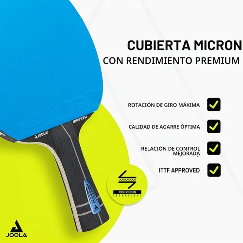 Vista 3 de JOOLA Infinity GL Profesional - Palas de ping pong con funda para pala - Pala de fibra de vidrio de madera de 7 capas - Aprobada por la ITTF - Pala