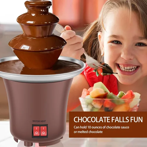 Vista 2 de Máquina eléctrica de fuente de chocolate con capacidad para fuente de fondue de chocolate de 10 onzas, máquina de fusión de acero inoxidable