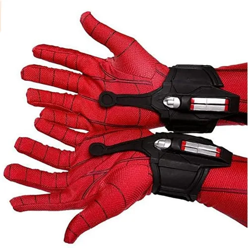 Vista 2 de Spider-man Web Shooters para niños superhéroe Web Shooters Cosplay Launcher Bracers Toy incluye guantes