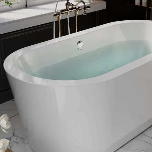 Vista 5 de Empava Bañeras independientes de diseño contemporáneo de lujo de 59 "de lujo para remojar el spa, moderno soporte solo, diseño contemporáneo